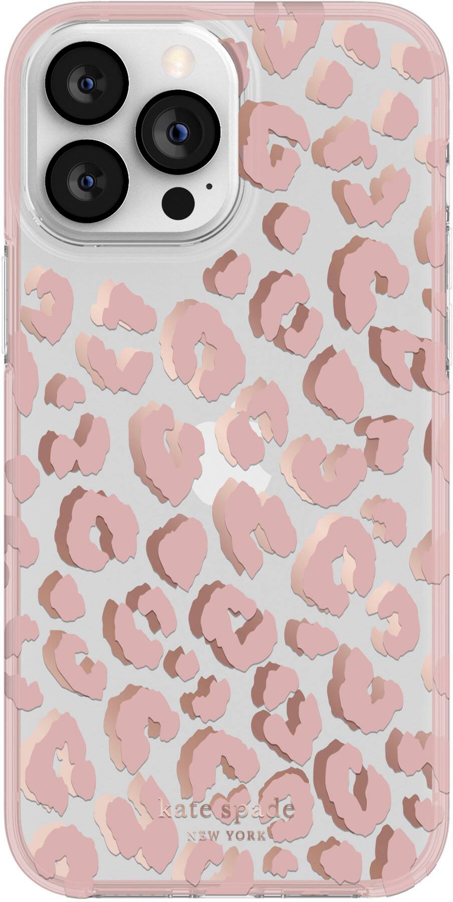 Alt View 1. kate spade new york - Protective Hardshell Case for iPhone 13/12 Pro Max - Leopard Pink.