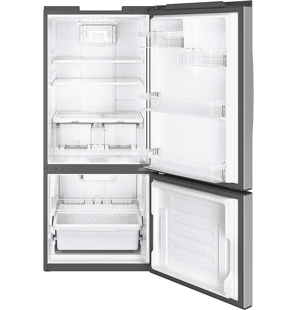 Alt View 12. GE - 21.0 Cu. Ft. Bottom-Freezer Refrigerator - Stainless Steel.
