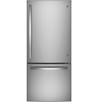 GE - 21.0 Cu. Ft. Bottom-Freezer Refrigerator - Stainless steel - Front_Zoom