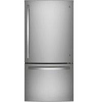GE - 24.8 Cu. Ft. Bottom-Freezer Refrigerator - Fingerprint resistant stainless steel - Front_Zoom