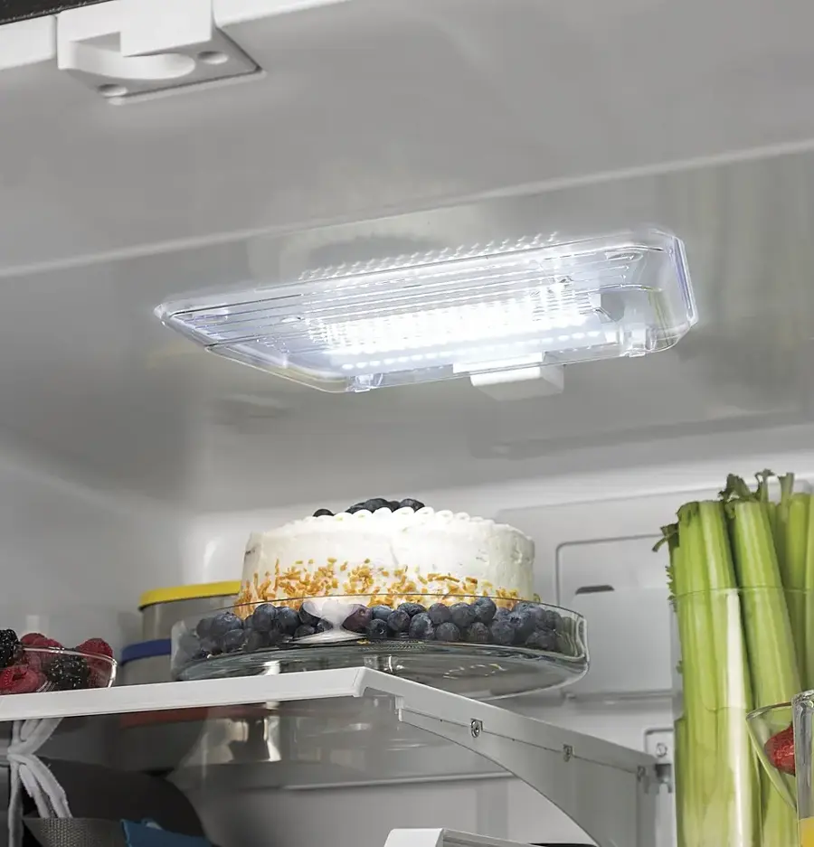 Alt View 19. GE - 24.8 Cu. Ft. Bottom-Freezer Refrigerator - Stainless Steel.