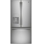Front. GE - 23.7 Cu. Ft. French Door Refrigerator - Stainless Steel.