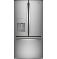 GE - 23.6 Cu. Ft. French Door Refrigerator - Stainless steel - Front_Zoom