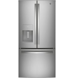 GE - 23.7 Cu. Ft. French Door Refrigerator - Stainless Steel - Front_Zoom