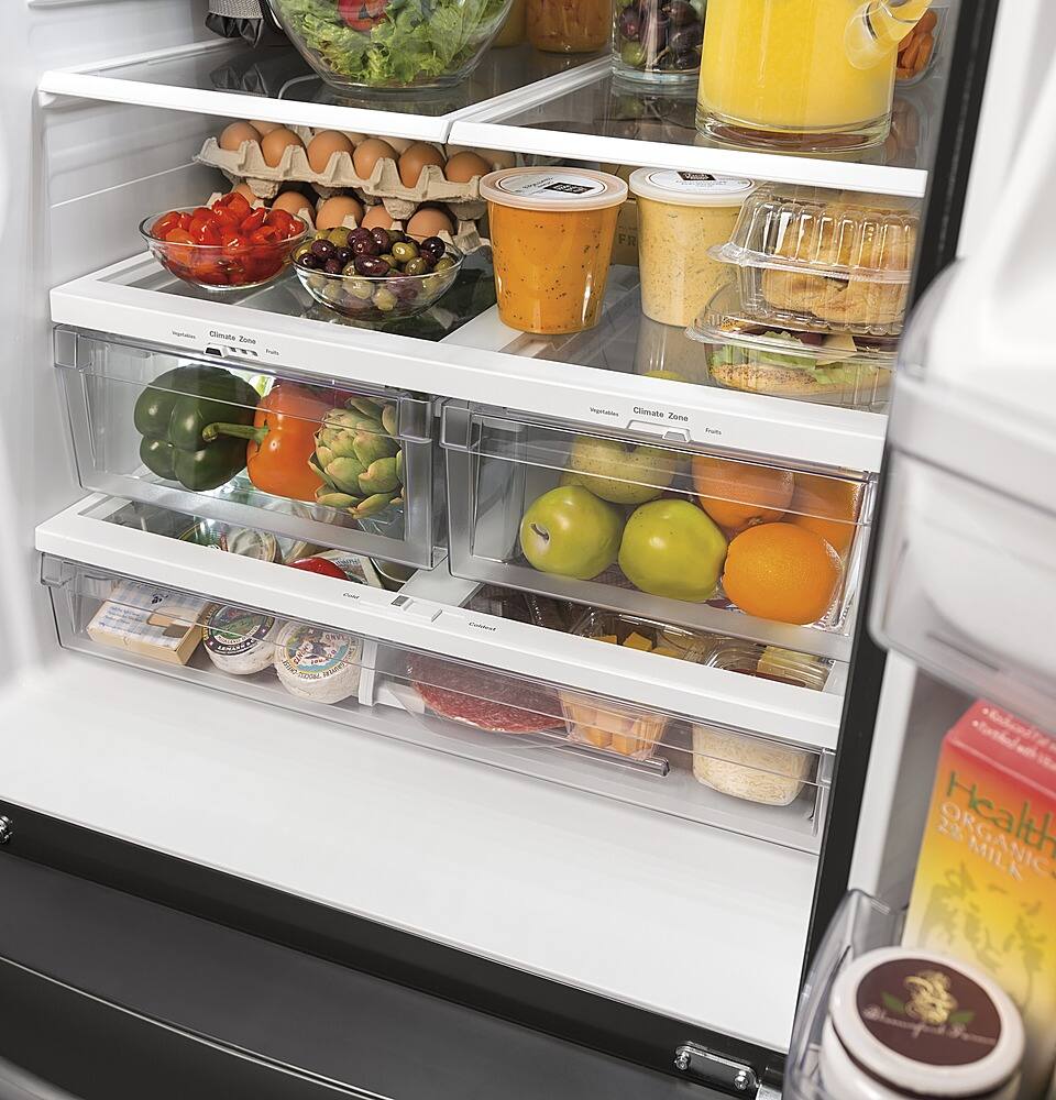 Alt View 16. GE - 23.7 Cu. Ft. French Door Refrigerator - Stainless Steel.