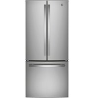 GE - 20.8 Cu. Ft. French Door Refrigerator - Stainless steel - Front_Zoom