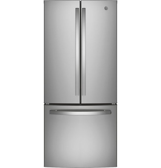Front Zoom. GE - 20.8 Cu. Ft. French Door Refrigerator - Fingerprint resistant rtainless steel.