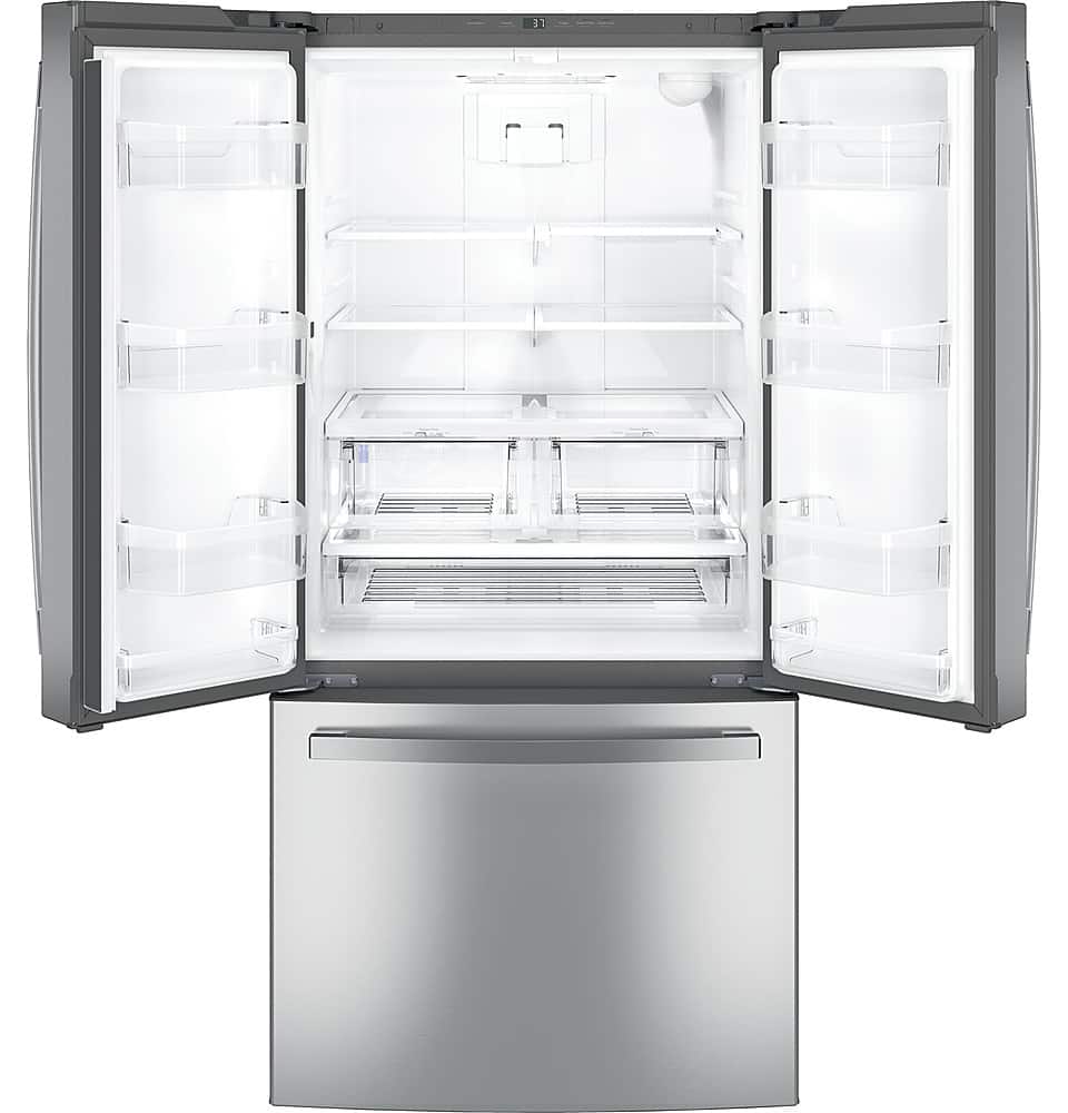 Alt View 12. GE - 24.7 Cu. Ft. French Door Refrigerator - Stainless Steel.