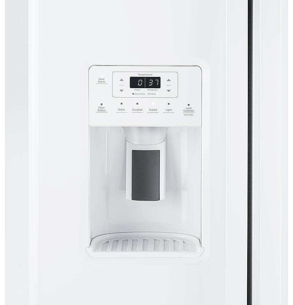 Alt View 13. GE - 23.2 Cu. Ft. Side-by-Side Refrigerator with External Ice & Water Dispenser - High Gloss White.