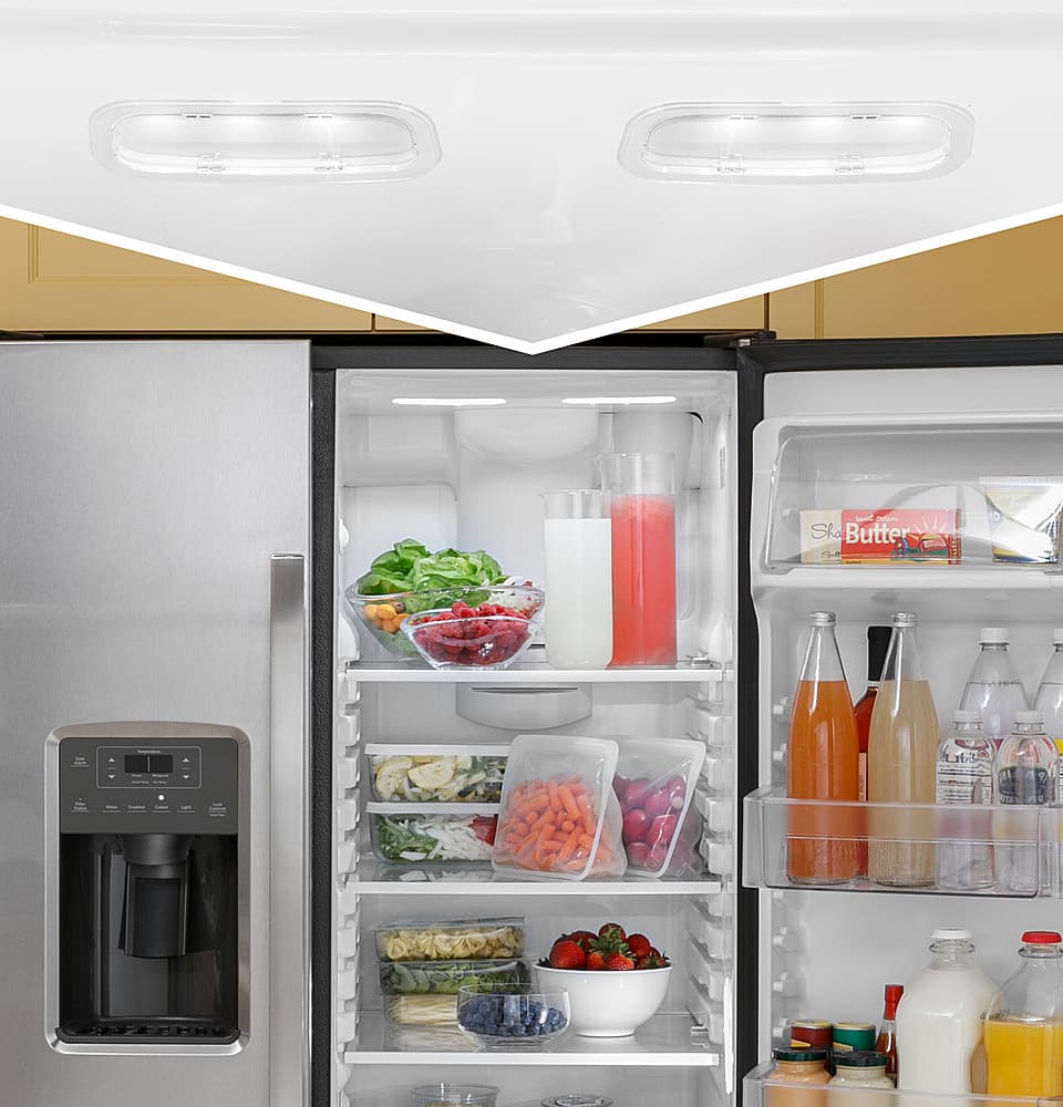 Alt View 25. GE - 23.2 Cu. Ft. Side-by-Side Refrigerator with External Ice & Water Dispenser - High Gloss White.