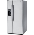 Left Zoom. GE - 23.0 Cu. Ft. Side-by-Side Refrigerator with Thru-the-Door Ice and Water - Stainless steel.