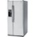 Left. GE - 23.2 Cu. Ft. Side-by-Side Refrigerator with External Ice & Water Dispenser - Stainless Steel.
