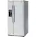Left. GE - 23.2 Cu. Ft. Side-by-Side Refrigerator with External Ice & Water Dispenser - Stainless Steel.