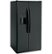 Angle Zoom. GE - 25.3 Cu. Ft. Side-by-Side Refrigerator with External Ice & Water Dispenser - High gloss black.