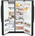 Alt View Zoom 11. GE - 25.3 Cu. Ft. Side-by-Side Refrigerator with External Ice & Water Dispenser - High gloss black.
