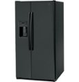 Left Zoom. GE - 25.3 Cu. Ft. Side-by-Side Refrigerator with External Ice & Water Dispenser - High gloss black.