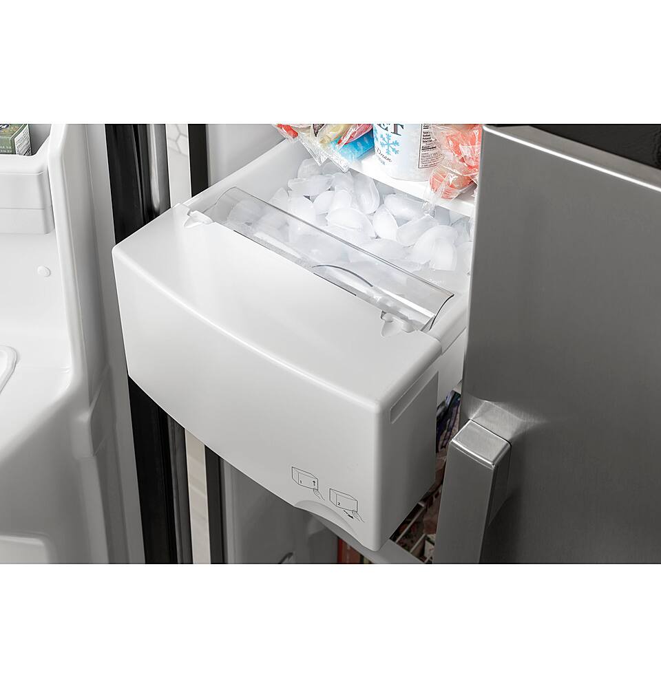 Alt View 18. GE - 25.3 Cu. Ft. Side-by-Side Refrigerator with External Ice & Water Dispenser - High Gloss White.