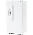 Left Zoom. GE - 25.3 Cu. Ft. Side-by-Side Refrigerator with External Ice & Water Dispenser - High gloss white.