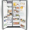 Alt View Zoom 11. GE - 25.3 Cu. Ft. Side-by-Side Refrigerator with Thru-the-Door Ice and Water - Stainless steel.