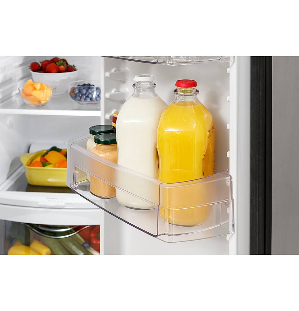 Alt View 17. GE - 25.3 Cu. Ft. Side-by-Side Refrigerator with External Ice & Water Dispenser - Stainless Steel.