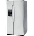 Left Zoom. GE - 25.3 Cu. Ft. Side-by-Side Refrigerator with External Ice & Water Dispenser - Fingerprint resistant stainless steel.