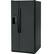 Left. GE - 23.0 Cu. Ft. Side-by-Side Refrigerator with External Ice & Water Dispenser - High Gloss Black.