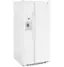Angle. GE - 23.0 Cu. Ft. Side-by-Side Refrigerator with External Ice & Water Dispenser - High Gloss White.