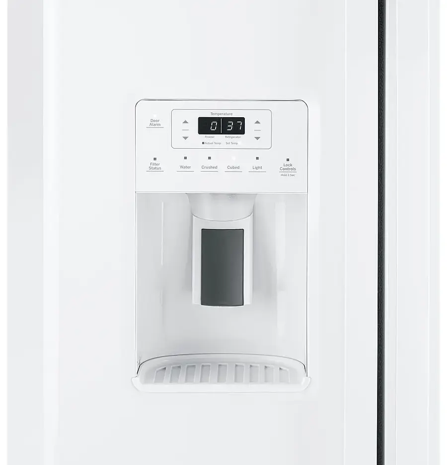 Alt View 13. GE - 23.0 Cu. Ft. Side-by-Side Refrigerator with External Ice & Water Dispenser - High Gloss White.