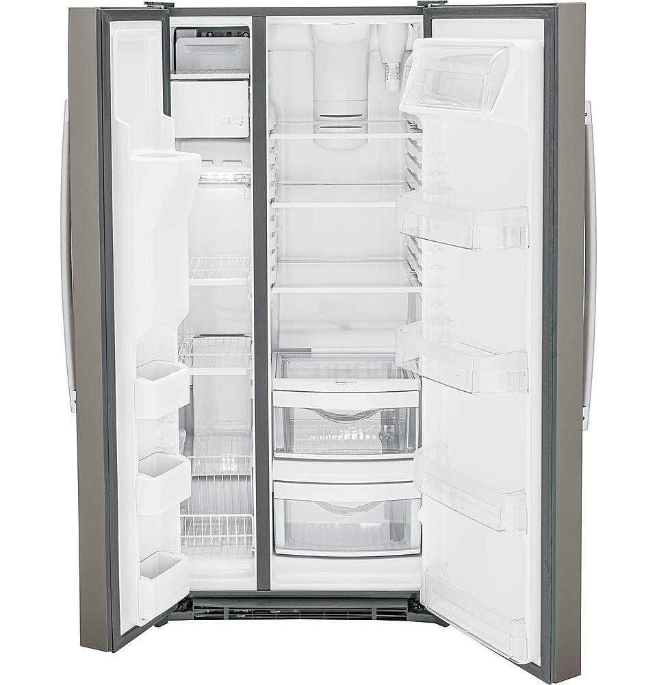Alt View 12. GE - 23.0 Cu. Ft. Side-by-Side Refrigerator with External Ice & Water Dispenser - Slate.