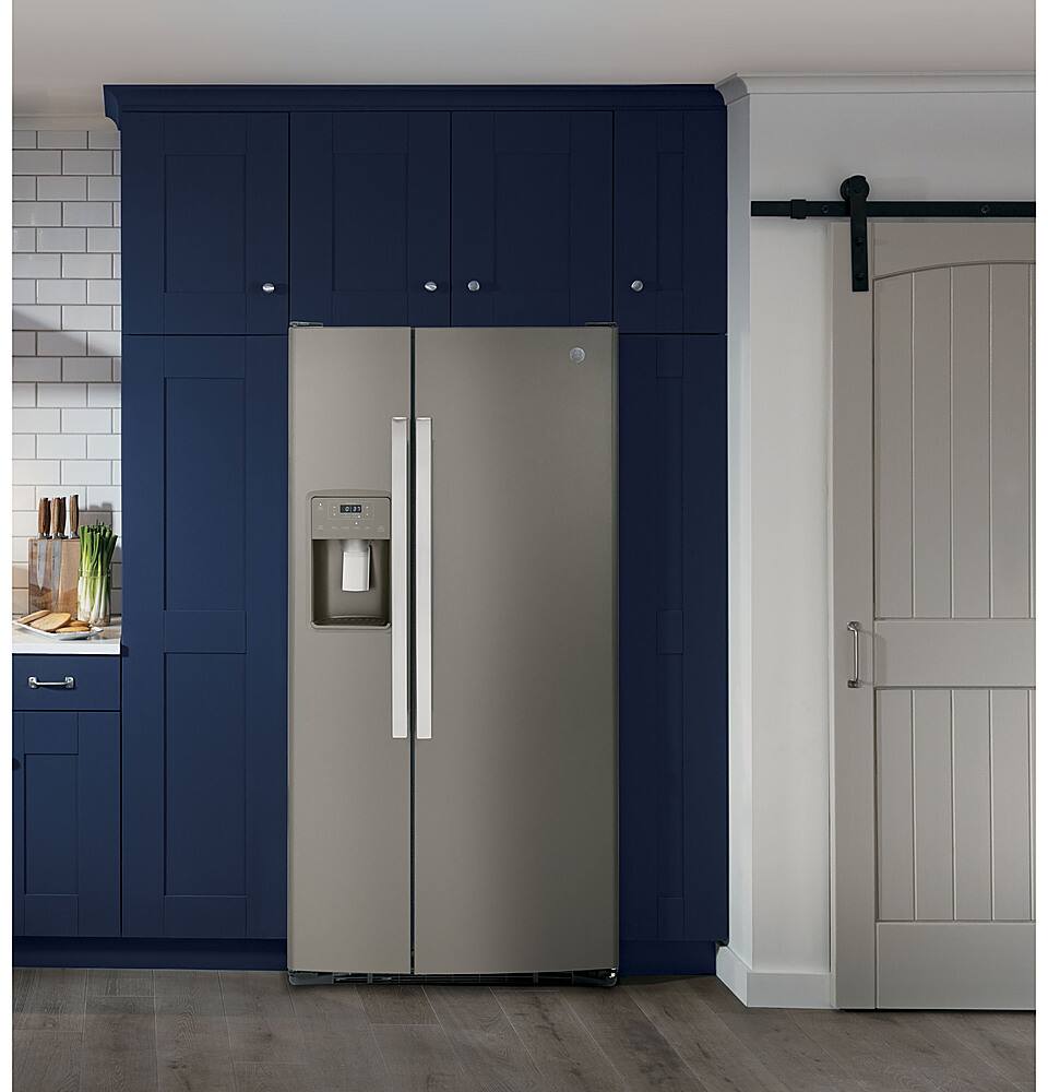 Alt View 13. GE - 23.0 Cu. Ft. Side-by-Side Refrigerator with External Ice & Water Dispenser - Slate.
