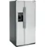 Angle. GE - 23.0 Cu. Ft. Side-by-Side Refrigerator with External Ice & Water Dispenser - Stainless Steel.