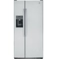 Front Zoom. GE - 23.0 Cu. Ft. Side-by-Side Refrigerator with External Ice & Water Dispenser - Fingerprint resistant stainless steel.