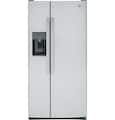 GE - 33 in. Wide 23.0 Cu. Ft. Side-by-Side Refrigerator with External Ice & Water Dispenser - Stainless Steel