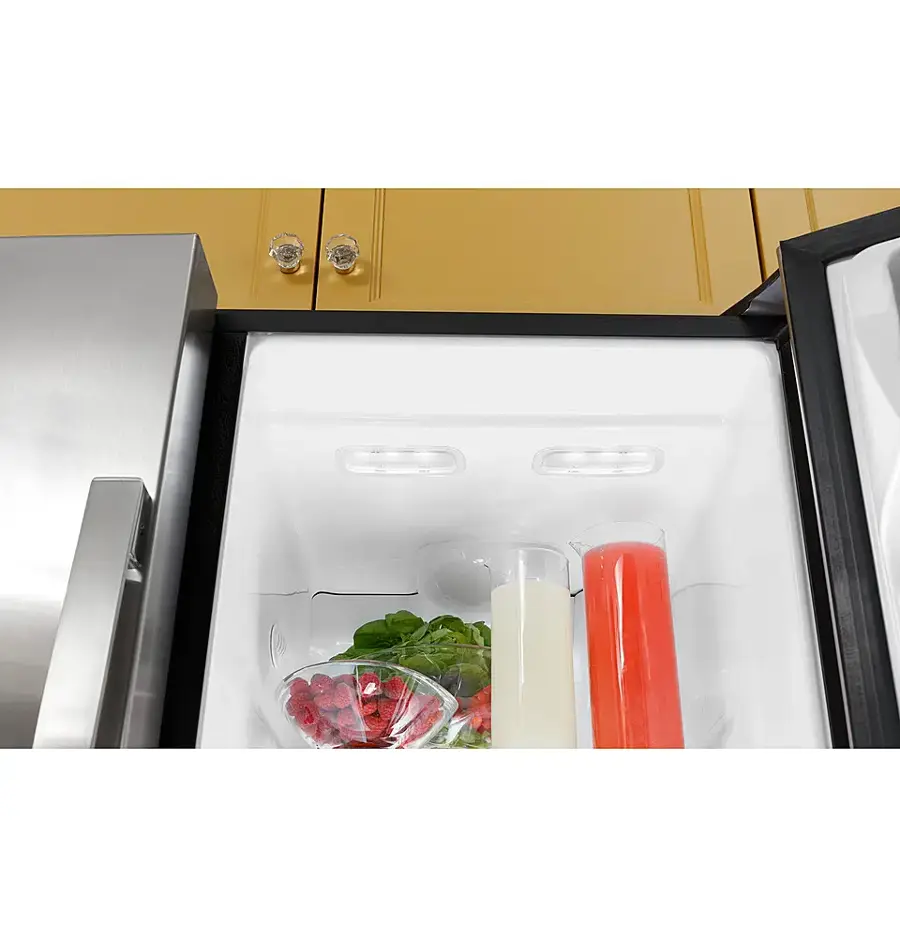 Alt View 16. GE - 23.0 Cu. Ft. Side-by-Side Refrigerator with External Ice & Water Dispenser - Stainless Steel.