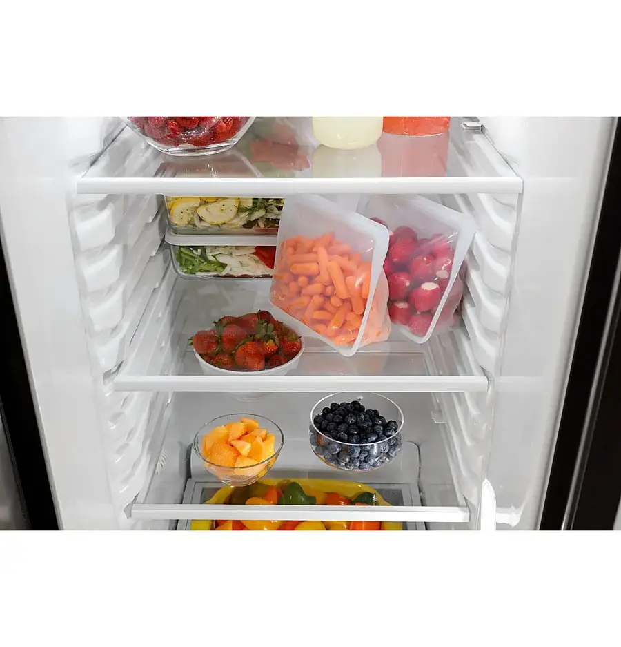 Alt View 18. GE - 23.0 Cu. Ft. Side-by-Side Refrigerator with External Ice & Water Dispenser - Stainless Steel.