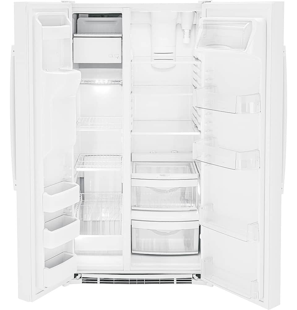 Alt View 12. GE - 25.3 Cu. Ft. Side-by-Side Refrigerator with External Ice & Water Dispenser - High Gloss White.