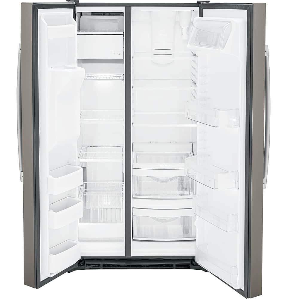 Alt View 12. GE - 25.3 Cu. Ft. Side-by-Side Refrigerator with External Ice & Water Dispenser - Slate.