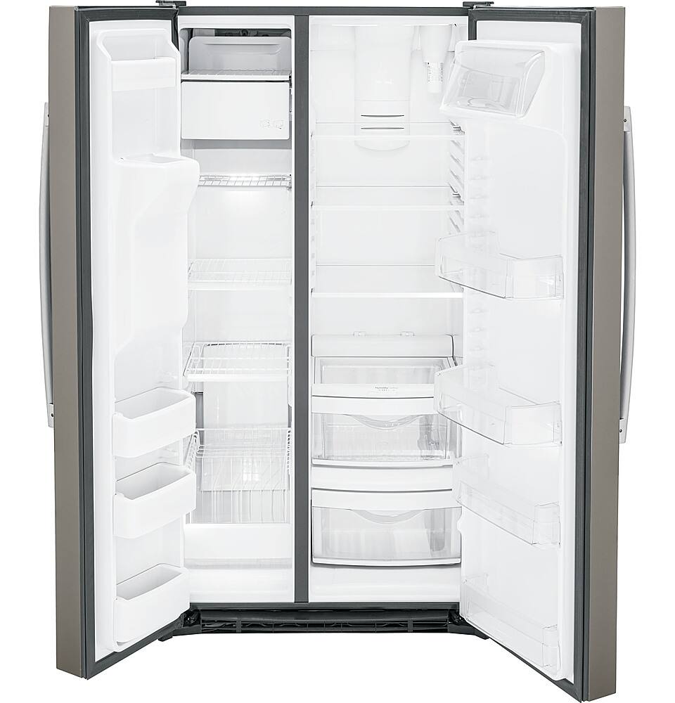 Alt View 12. GE - 25.3 Cu. Ft. Side-by-Side Refrigerator with External Ice & Water Dispenser - Slate.