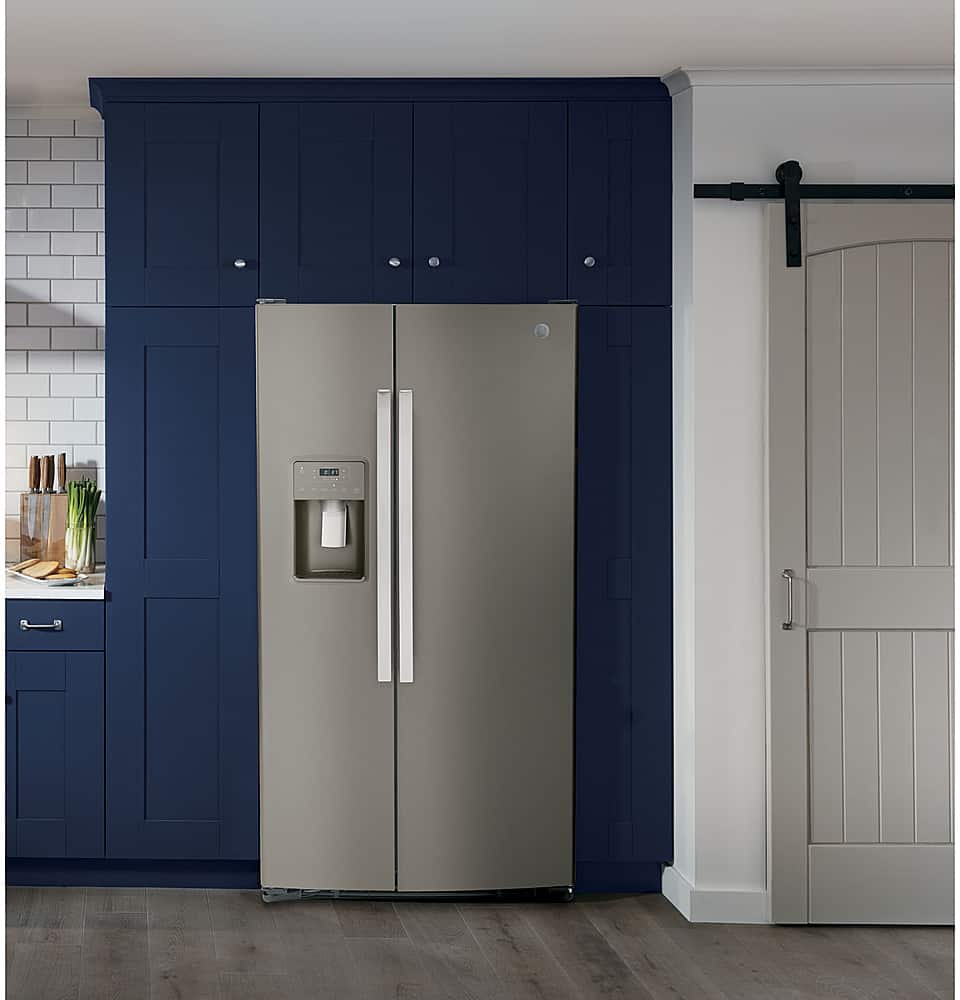 Alt View 14. GE - 25.3 Cu. Ft. Side-by-Side Refrigerator with External Ice & Water Dispenser - Slate.