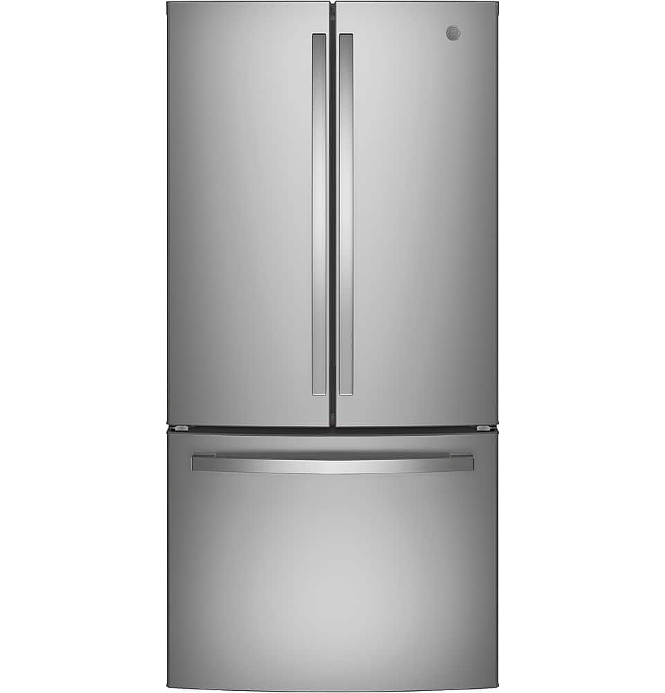 GE - 18.6 Cu. Ft. French Door Counter-Depth Refrigerator with Internal Water Dispenser - Stainless Steel - Front_Zoom