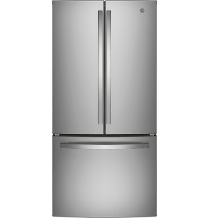 GE - 18.6 Cu. Ft. French Door Counter-Depth Refrigerator - Stainless Steel