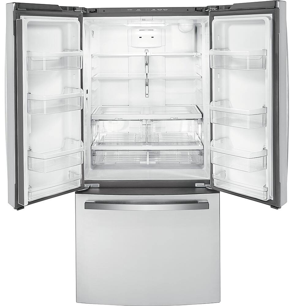 Alt View 12. GE - 18.6 Cu. Ft. French Door Counter-Depth Refrigerator - Stainless Steel.