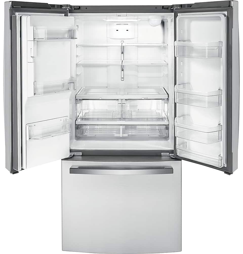 Alt View 12. GE - 17.5 Cu. Ft. French Door Counter-Depth Refrigerator - Stainless Steel.