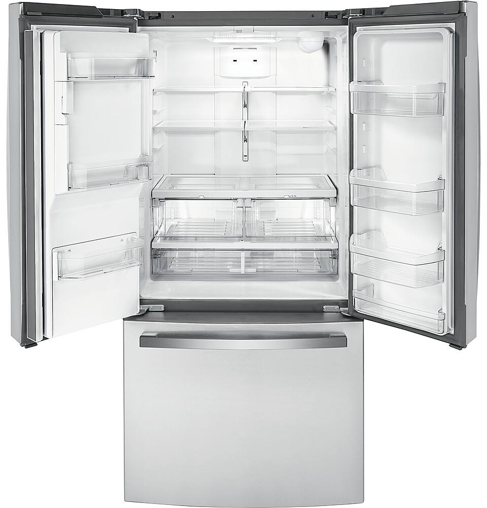 Alt View 12. GE - 17.5 Cu. Ft. French Door Counter-Depth Refrigerator - Stainless Steel.