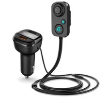 Rexing - AUX2 Mini Bluetooth Receiver with Dual USB Enhanced Bass and Voice Control - Black - Angle_Zoom