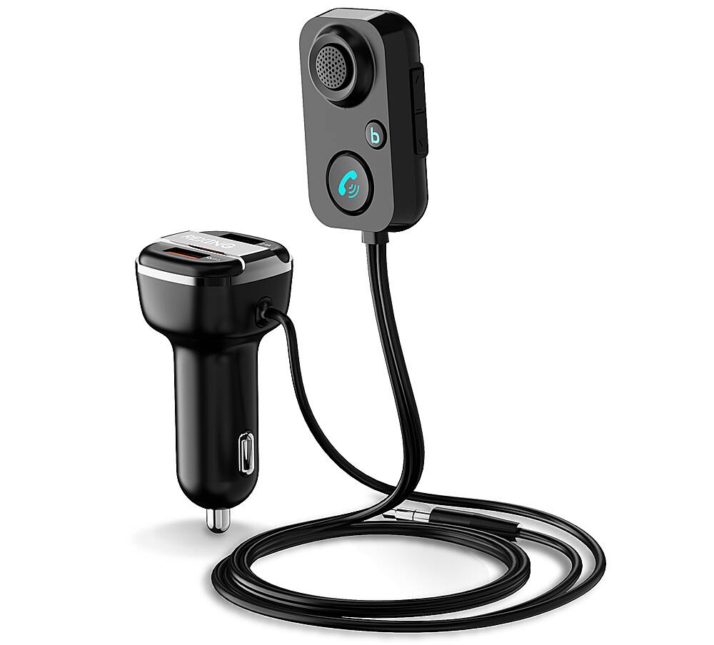 Alt View 13. Rexing - AUX2 Mini Bluetooth Receiver with Dual USB Enhanced Bass and Voice Control - Black.
