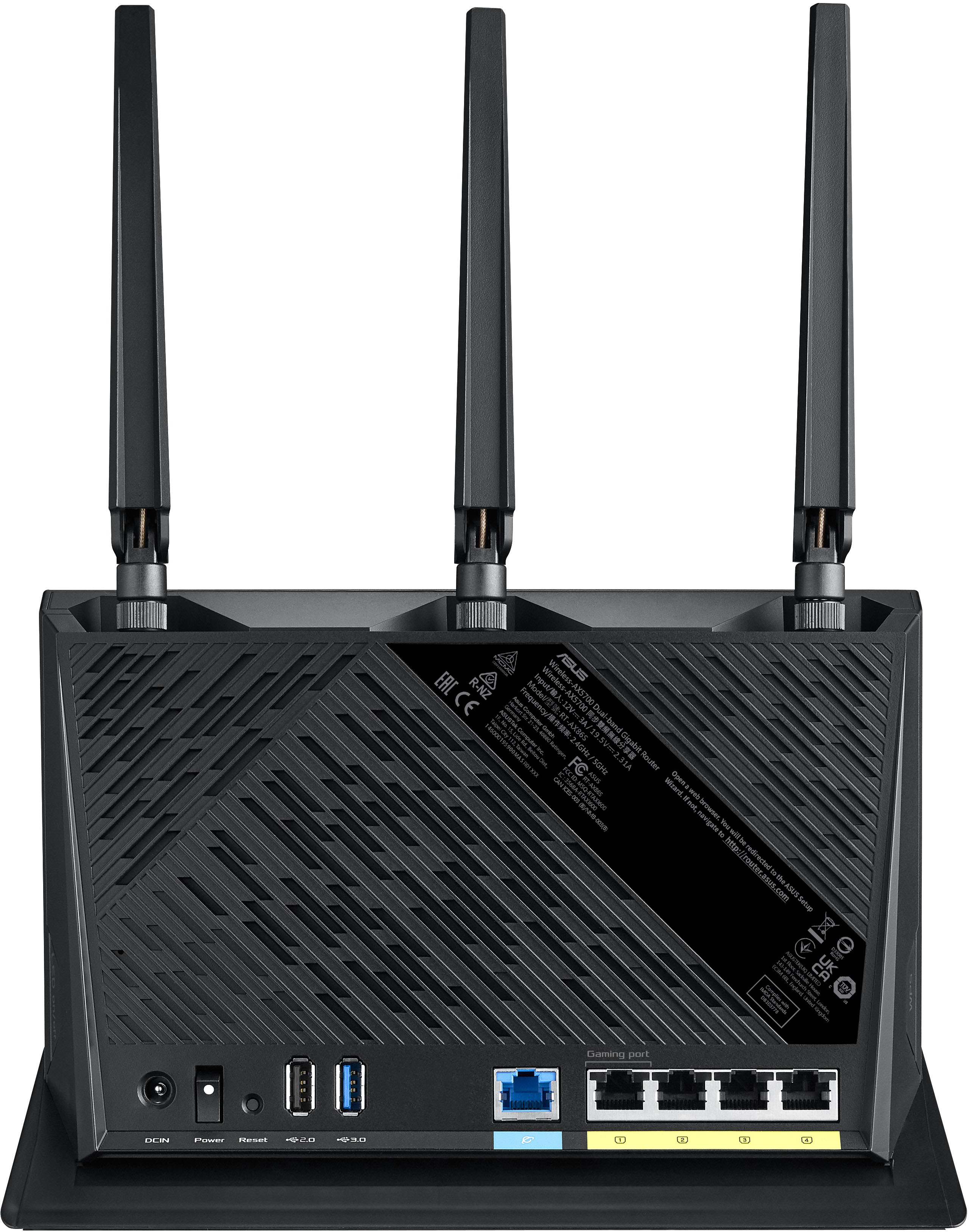 Angle View: ASUS - RT-AX86S AX5700 Dual-Band Wi-Fi 6 Gaming Router