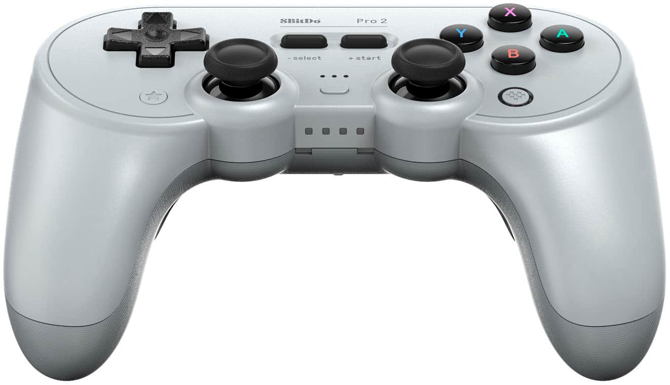 Front. 8BitDo - Pro 2 Wireless Controller for Switch, Windows, macOS and Android - Gray.