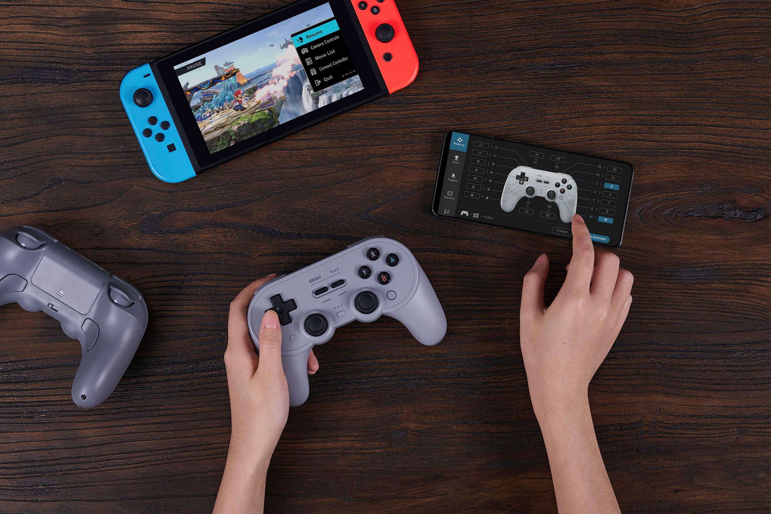 Alt View 22. 8BitDo - Pro 2 Bluetooth Gamepad - Gray.