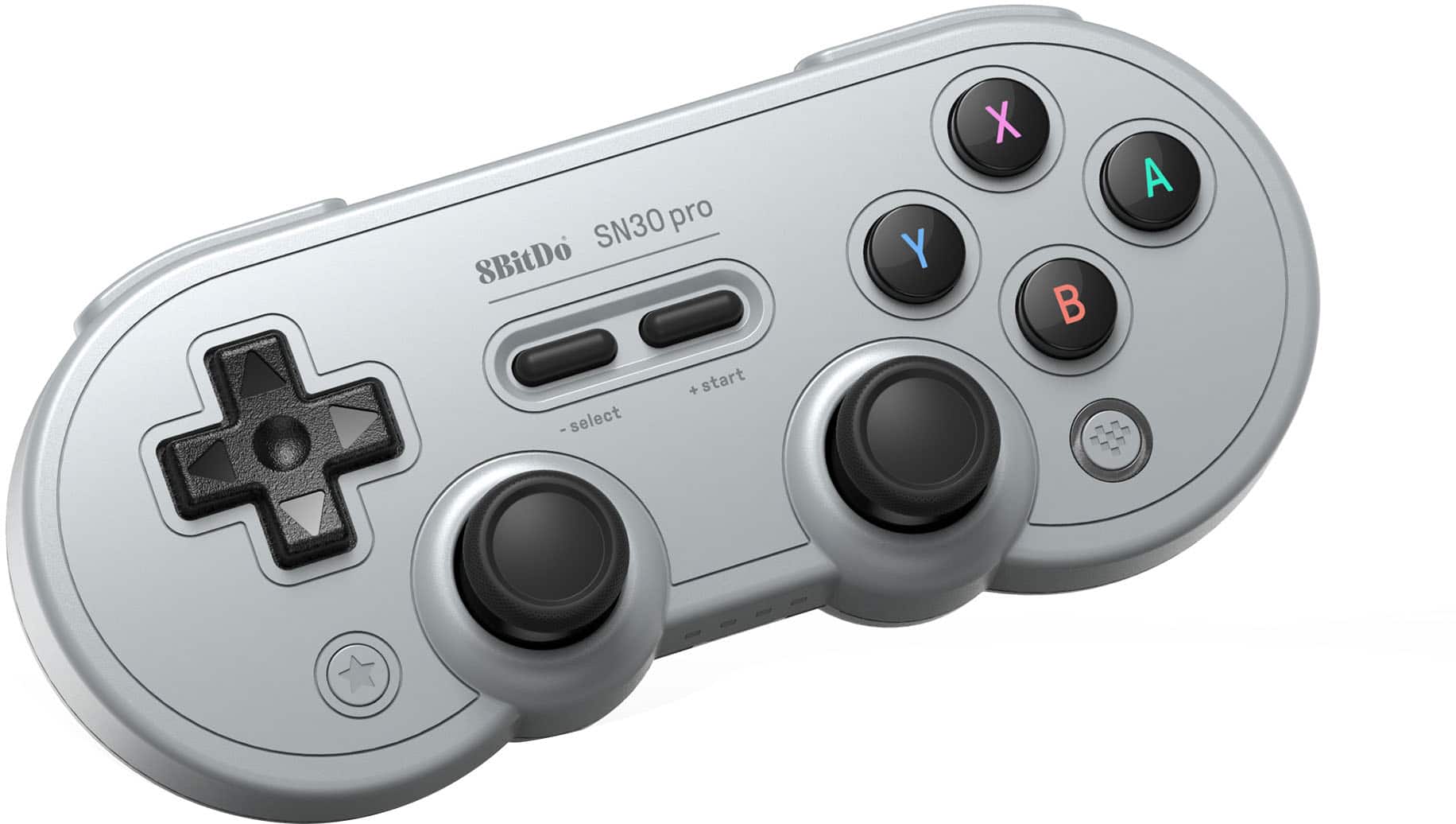 Front. 8BitDo - SN30 Pro Bluetooth Gamepad - Gray.